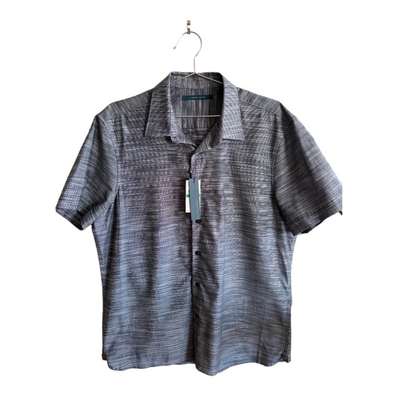 Perry Ellis  Short-Sleeve Button-Up Shirt in Slate BNWT - Picture 1 of 7